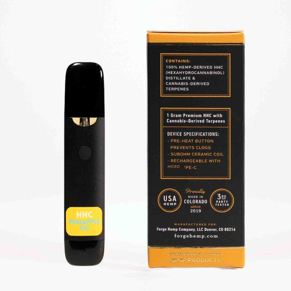 1g HHC Disposable / Rechargeable Cartridge with Pineapple OG Strain Terpenes