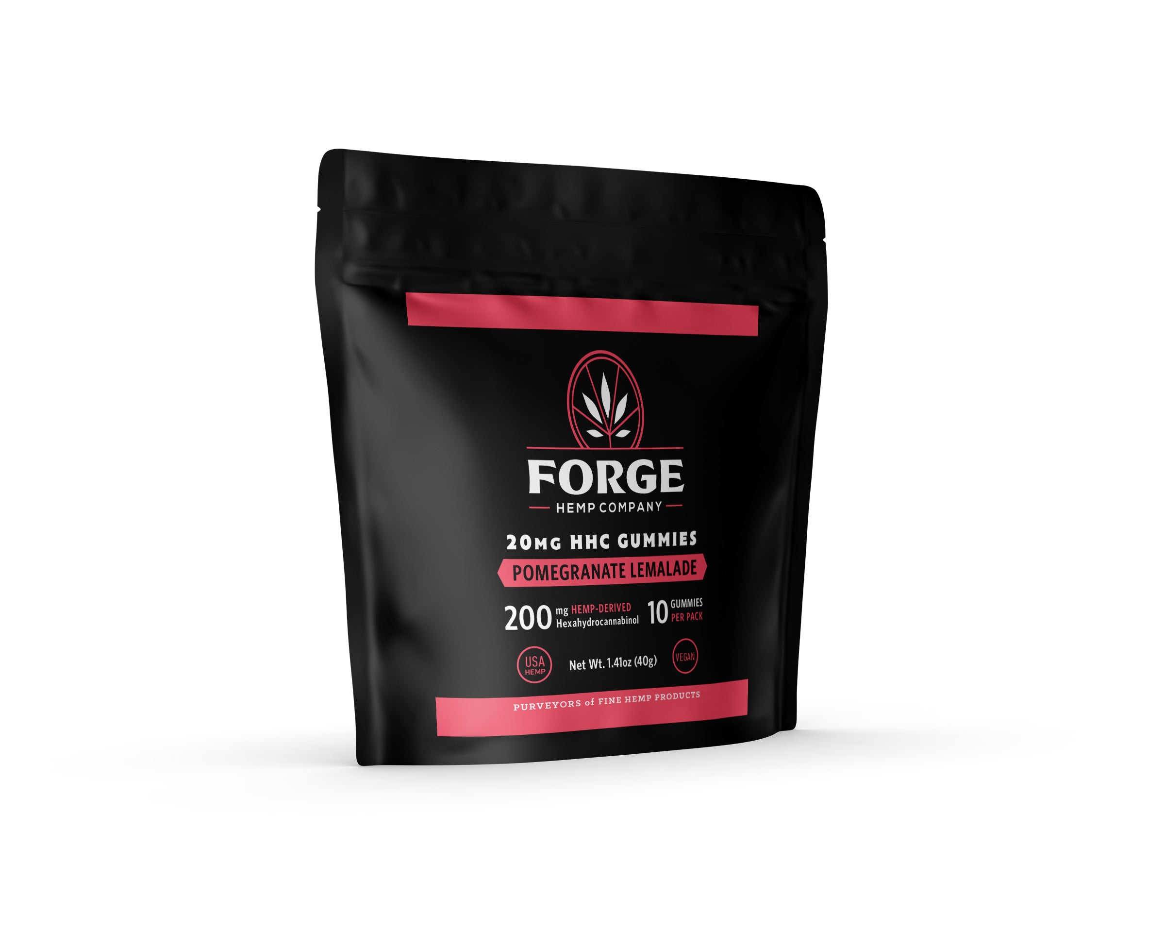 10-Piece HHC Gummies (200mg), Pomegranate Lemonade