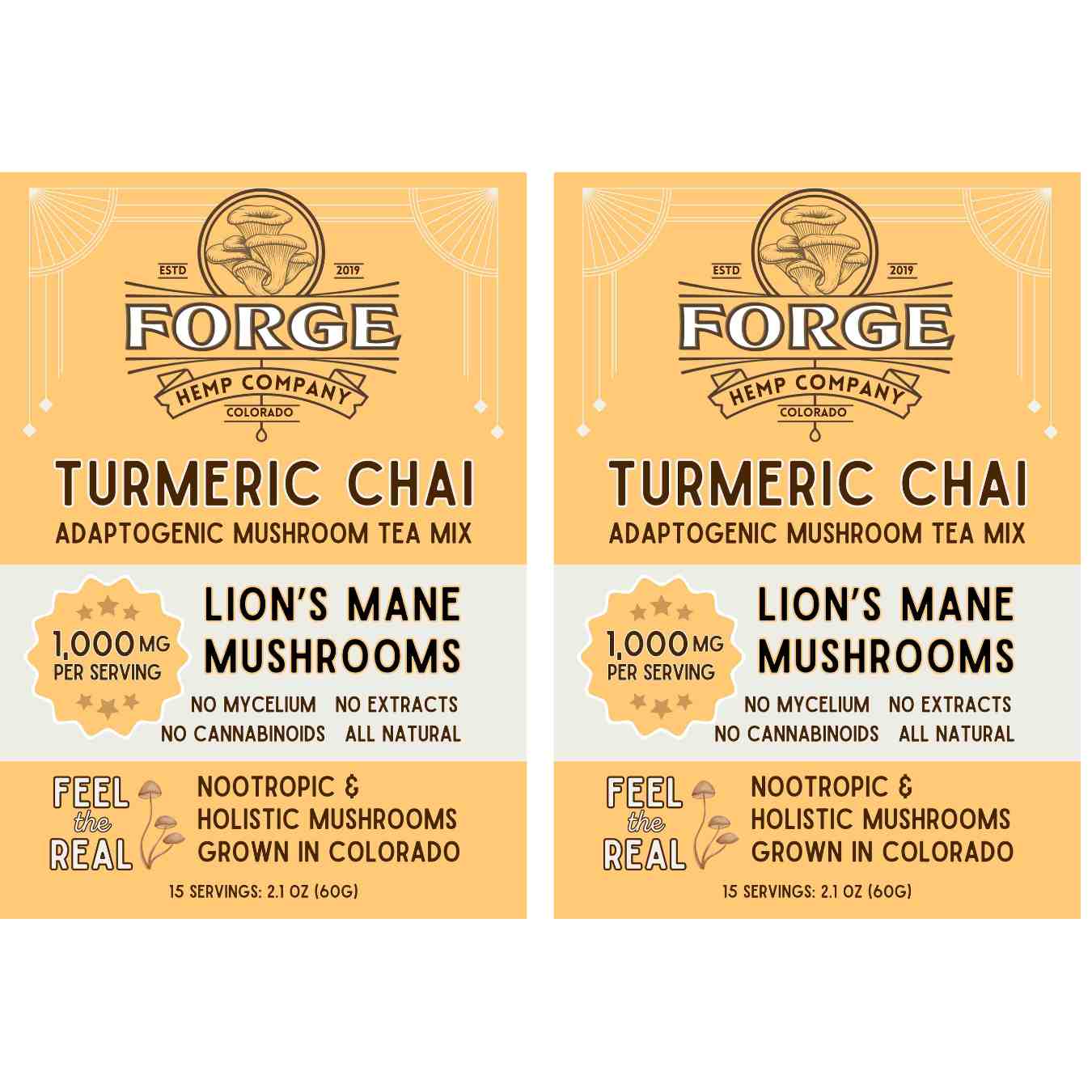 Lion's Mane Turmeric Chai | 15-Day Supply | 1,000 mg Whole Lion's Mane